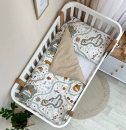 Set lenjerie de schimb pentru patut bebe 3 piese Little Explorer olive (2)